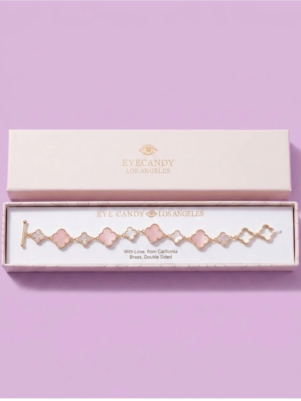 Pink & White Clover Charm Bracelet
$36.99